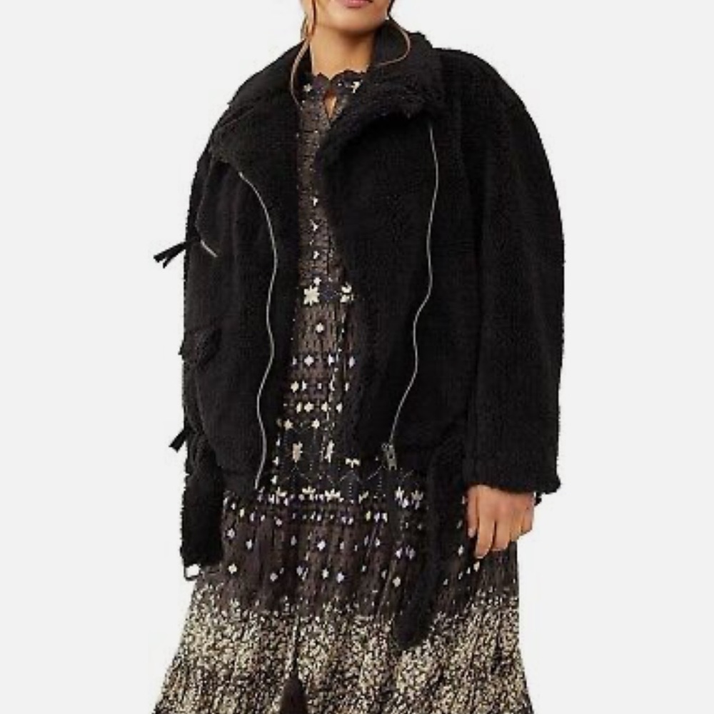 Free People Black Teddy Jacket
